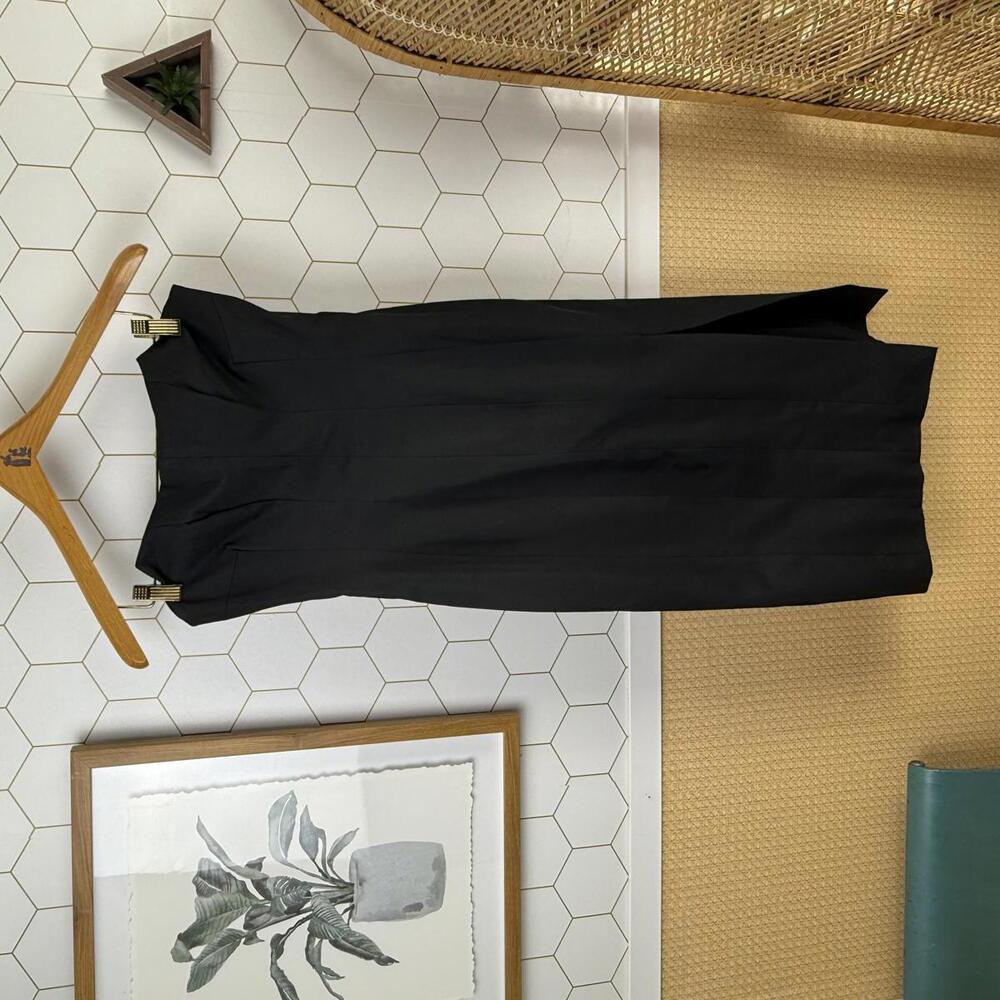 Finders Keepers Black Fitted Strapless Side Slit Midi Cocktail Dress - Size - XS